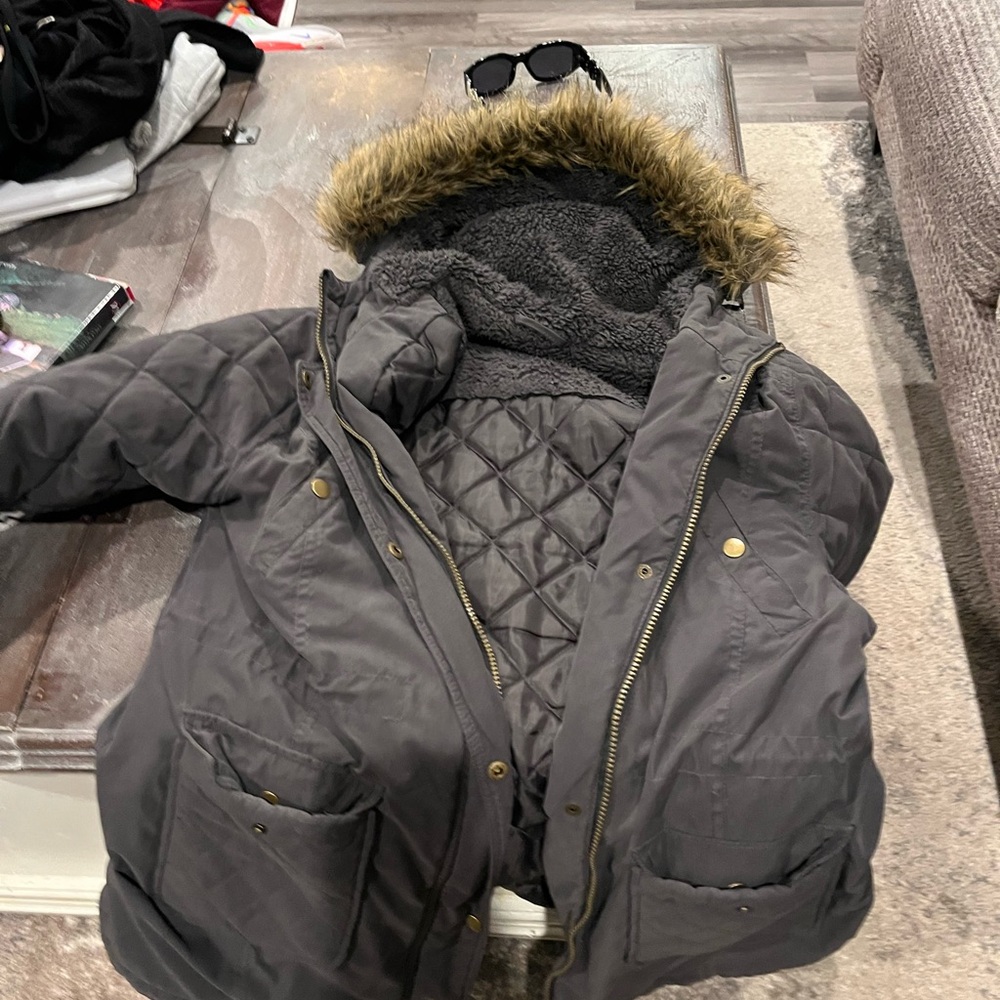 Kids Gray Fur-Lined Jacket